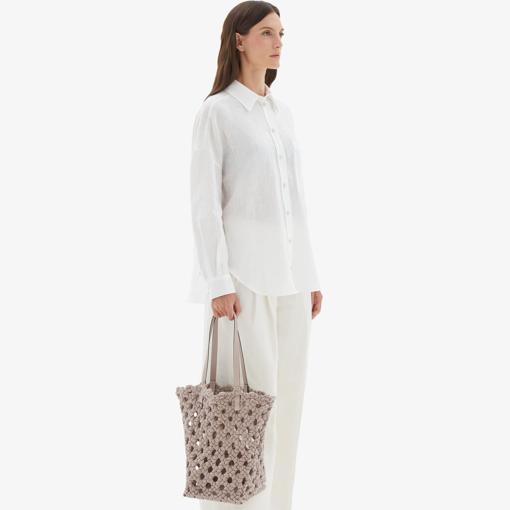 Valextra Borsa due manici da Donna in Tessuto Rosa intrecciato | Valextra Offerta migliore