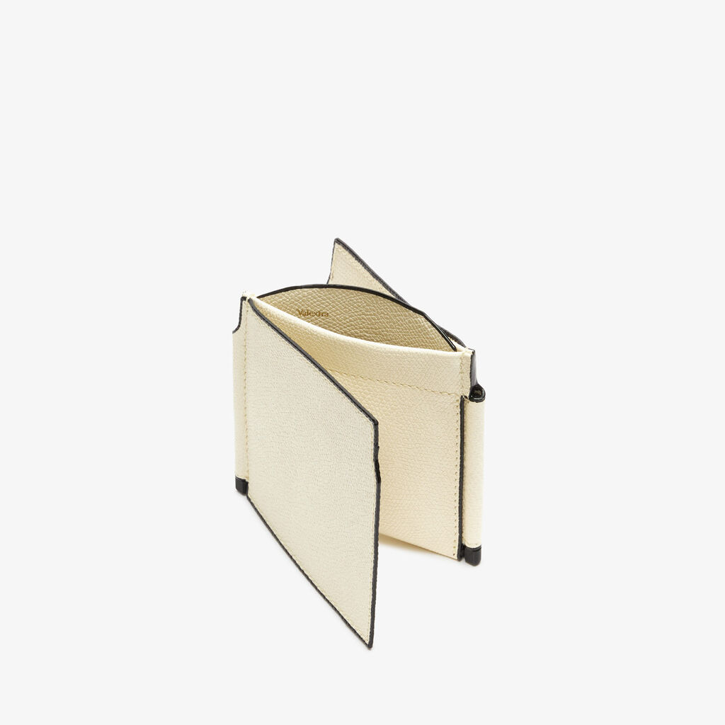Valextra Portafoglio con fermasoldi trifold in Pelle Bianca | Valextra Offerte esclusive
