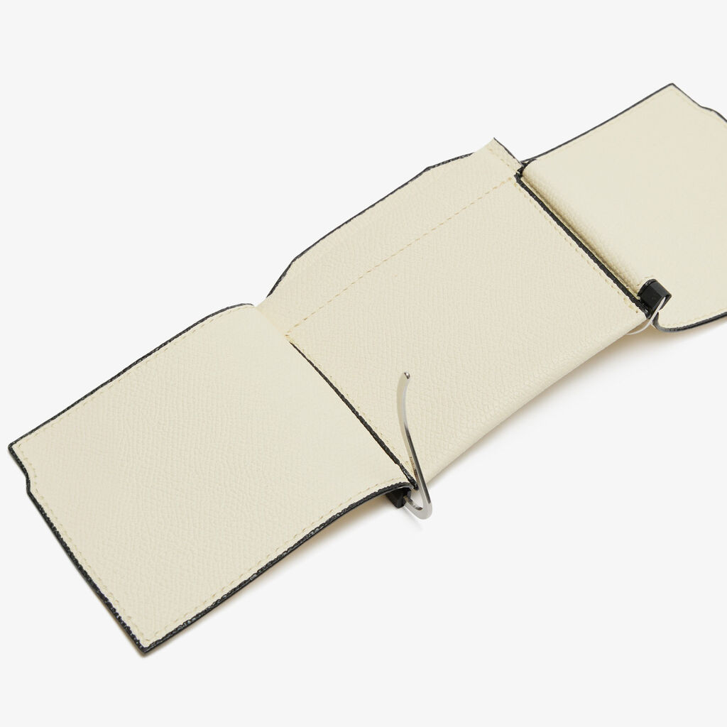 Valextra Portafoglio con fermasoldi trifold in Pelle Bianca | Valextra Offerte esclusive