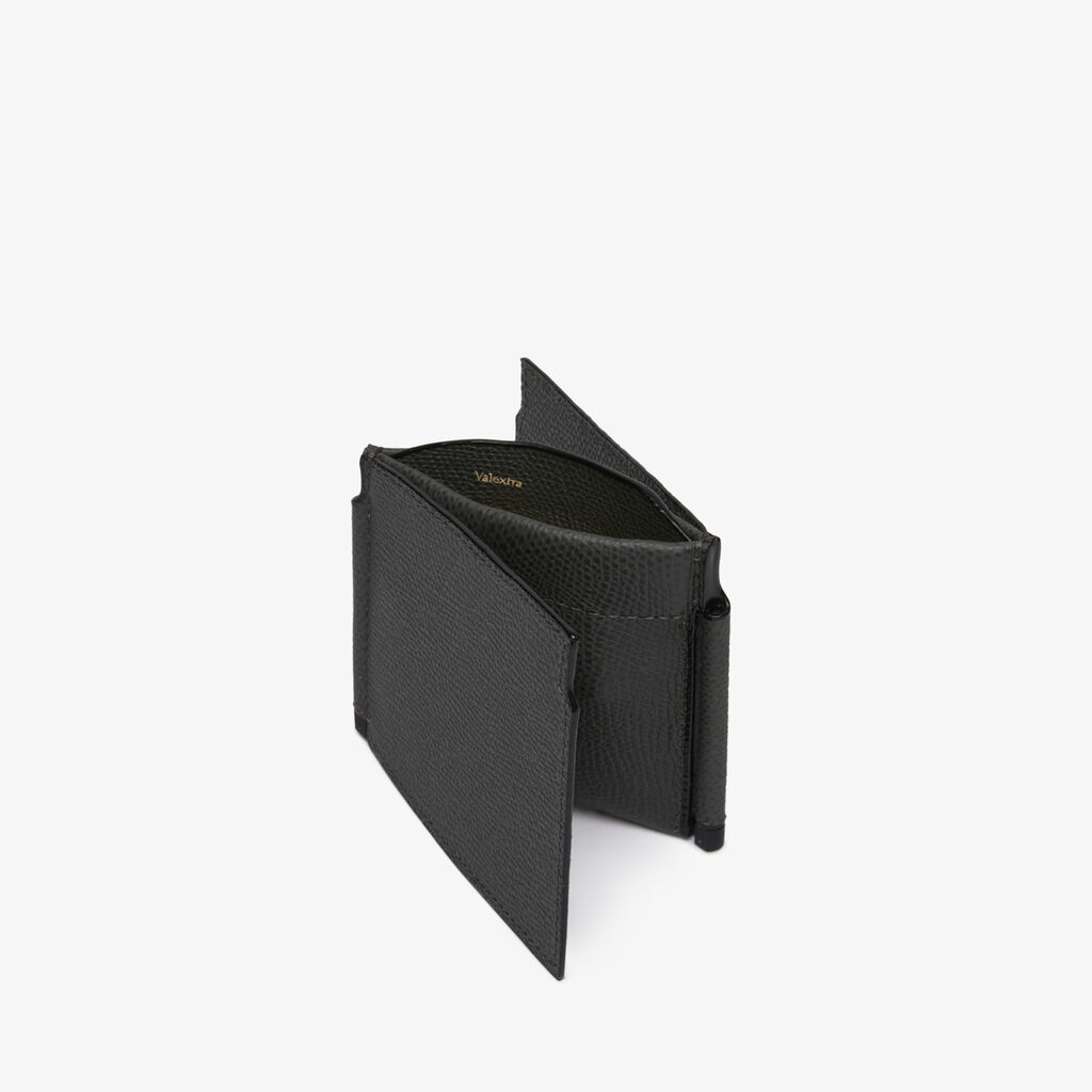 Valextra Portafoglio con fermasoldi trifold in Pelle Grigia | Valextra Lightning offer