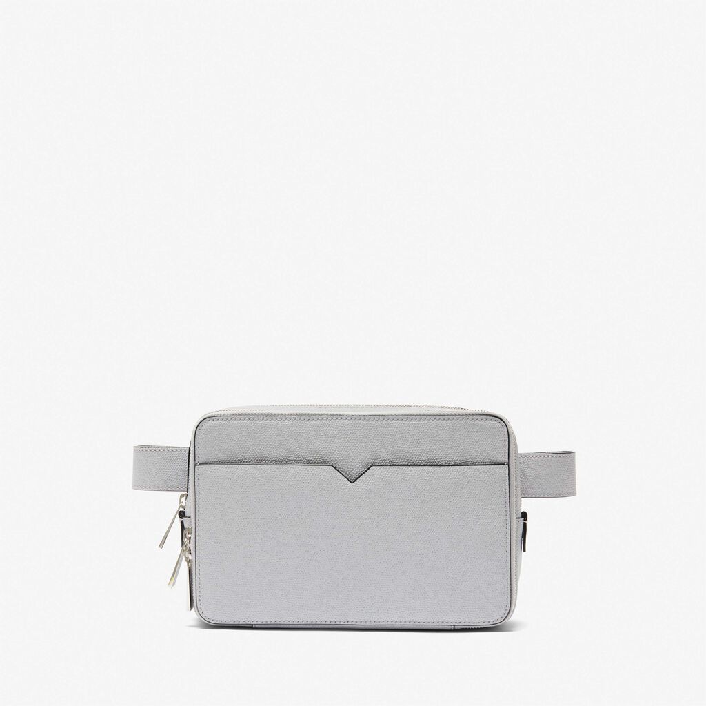 Valextra Borsetta a tracolla Bum Bag in Pelle Grigia | Valextra V-Line Nuovi prodotti