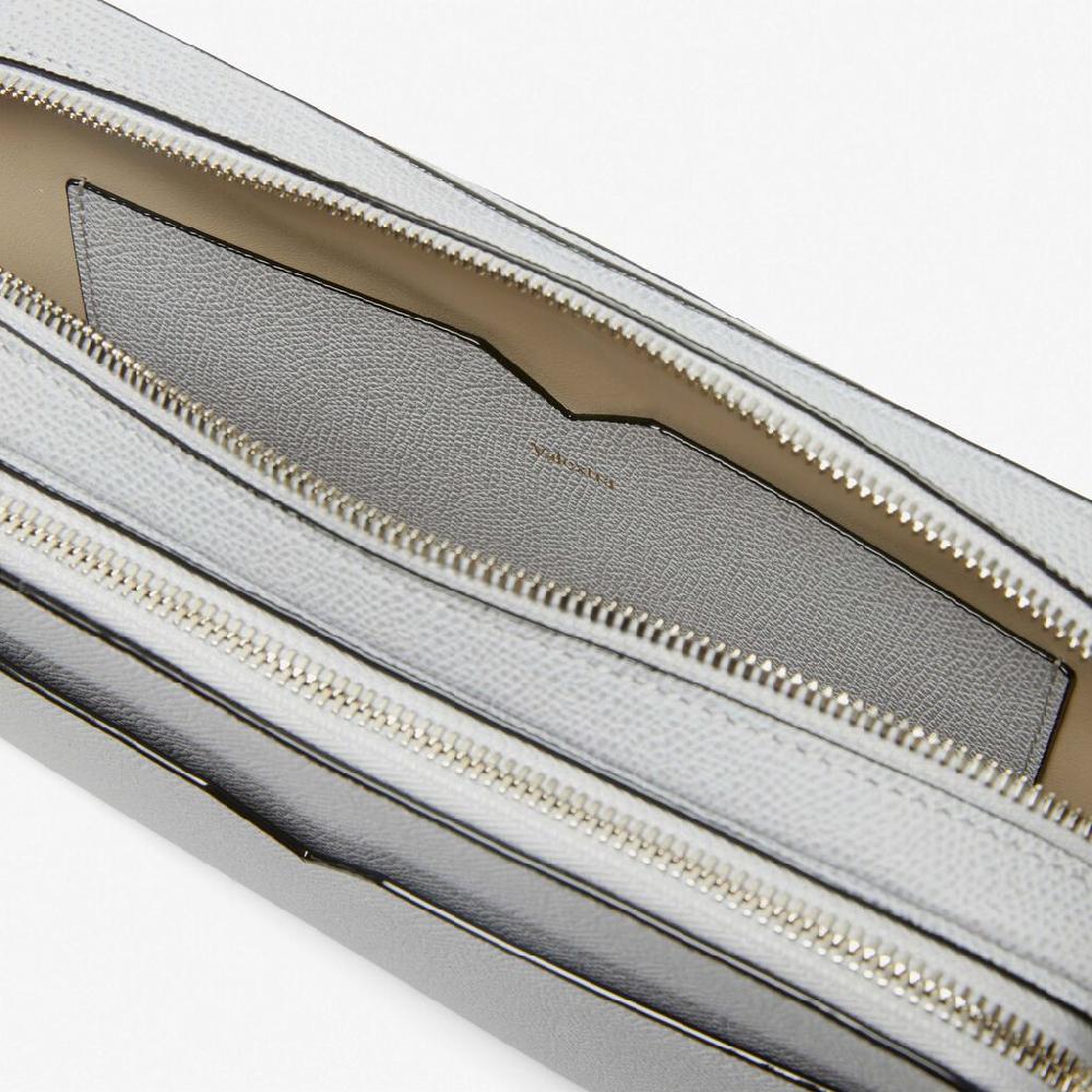 Valextra Borsetta a tracolla Bum Bag in Pelle Grigia | Valextra V-Line Nuovi prodotti