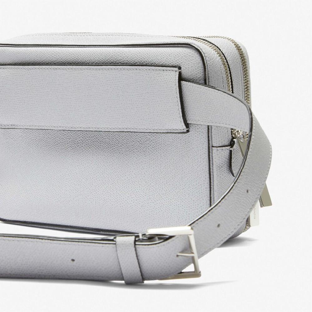 Valextra Borsetta a tracolla Bum Bag in Pelle Grigia | Valextra V-Line Nuovi prodotti