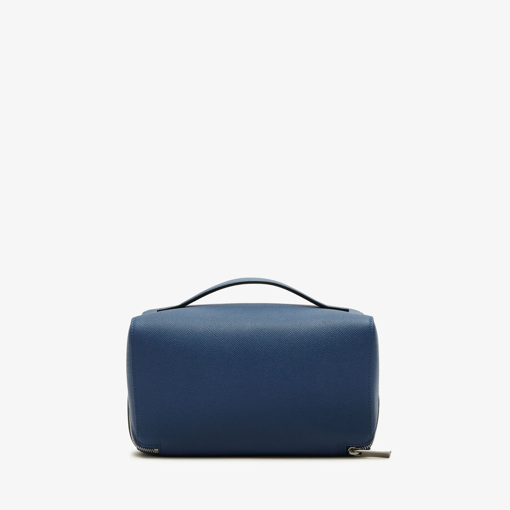 Valextra Beauty case da viaggio di Lusso in Pelle Blu | Valextra V-Line Offerte stagionali