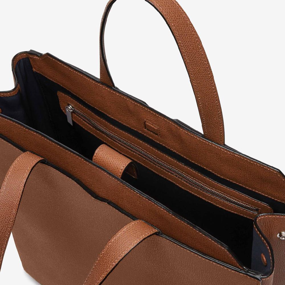 Valextra Borsa Shopping Uomo di Lusso in Pelle Marrone | Valextra V-Line Liquidazione