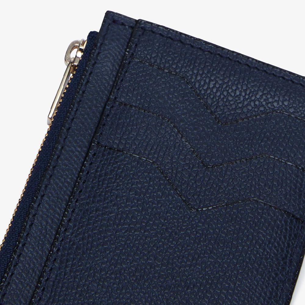 Valextra Porta carte da Uomo con zip di Lusso in Pelle Blu | Valextra Offerte speciali