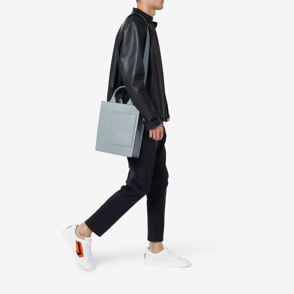 Valextra Tote bag Mini in Pelle Blu | Valextra Boxy Prezzo basso