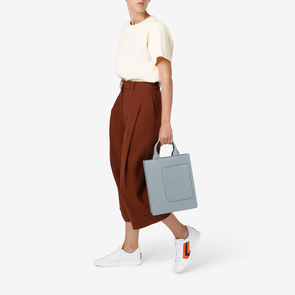 Valextra Tote bag Mini in Pelle Blu | Valextra Boxy Prezzo basso