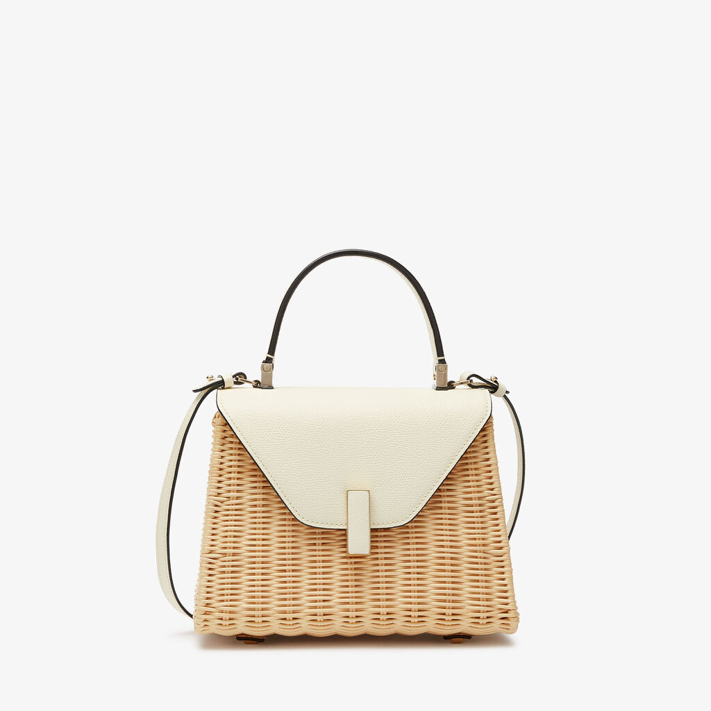 Valextra Borsa a mano Donna in Vimini e Pelle Bianca | Valextra Iside ACQUISTA ORA