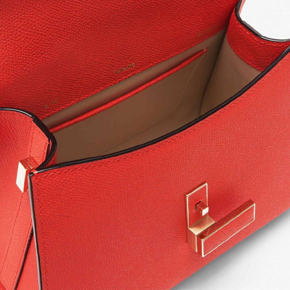 Valextra Borsa a mano Mini in Pelle Rossa Papavero | Valextra Iside Latest stili