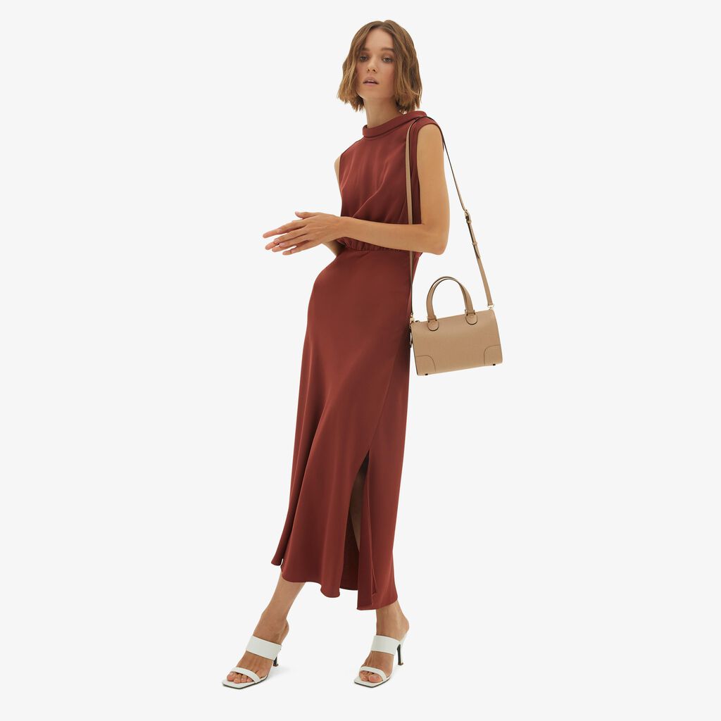 Valextra Borsa a bauletto in Pelle Beige con tracolla | Valextra Babila Fino al 60% di sconto
