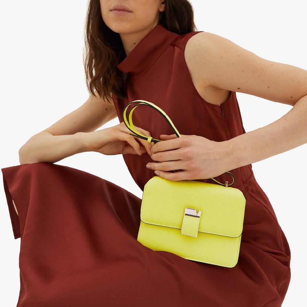 Valextra Borsa a tracolla da Donna in Pelle Gialla di Lusso | Valextra Only for today