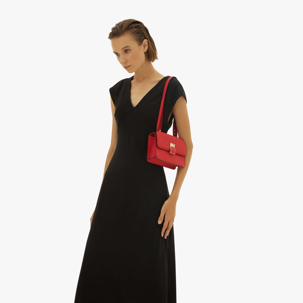 Valextra Borsa a tracolla in Pelle Rossa tracolla regolabile | Valextra Offerta speciale della fabbrica