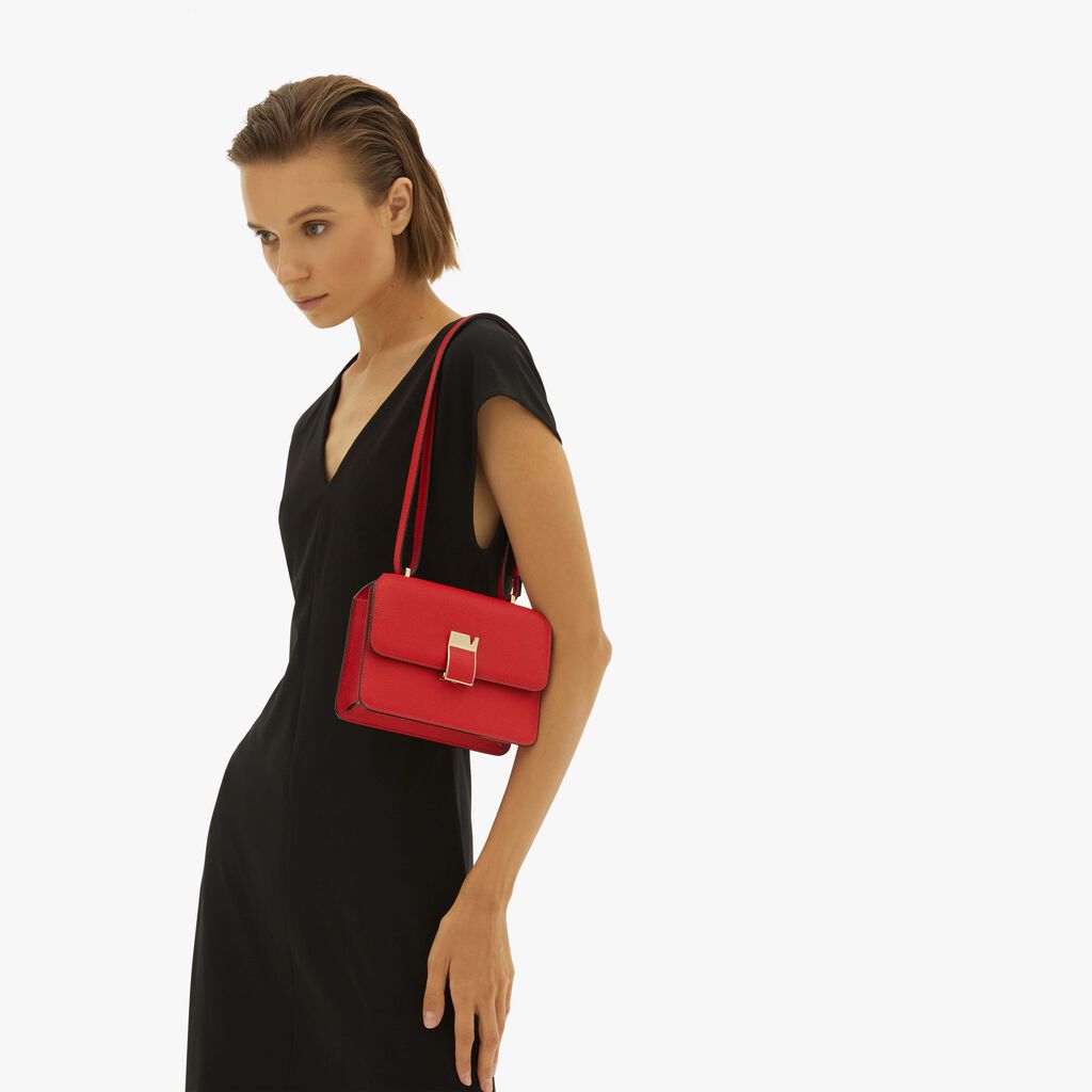 Valextra Borsa a tracolla in Pelle Rossa tracolla regolabile | Valextra Offerta speciale della fabbrica