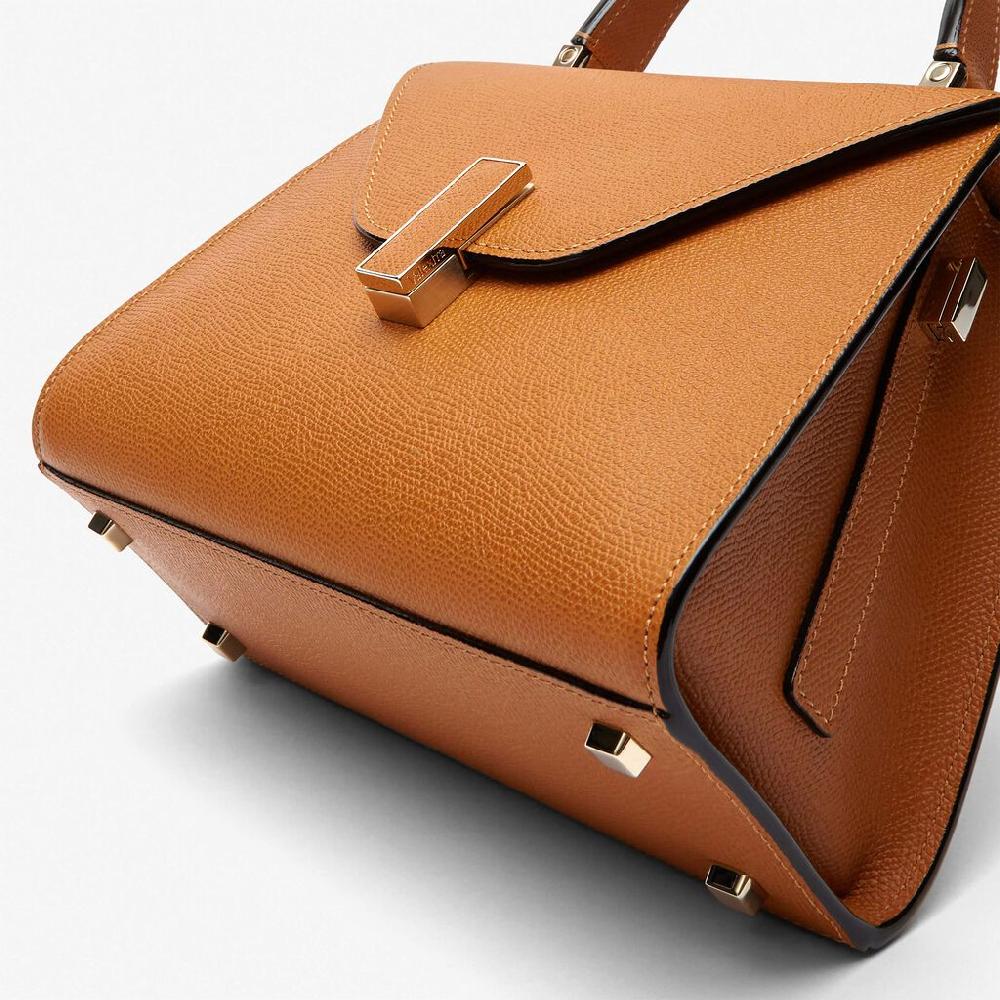 Valextra Valextra Iside: Borsa a mano Mini in Pelle Marrone Fino al 55% di sconto