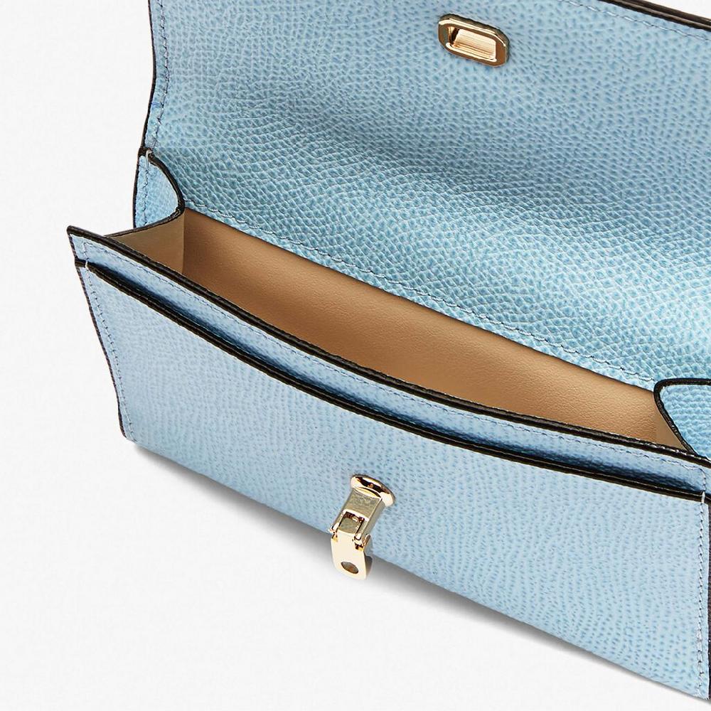Valextra Portafoglio doppio in Pelle Azzurra | Valextra Brera Discount Store per i nuovi prodotti