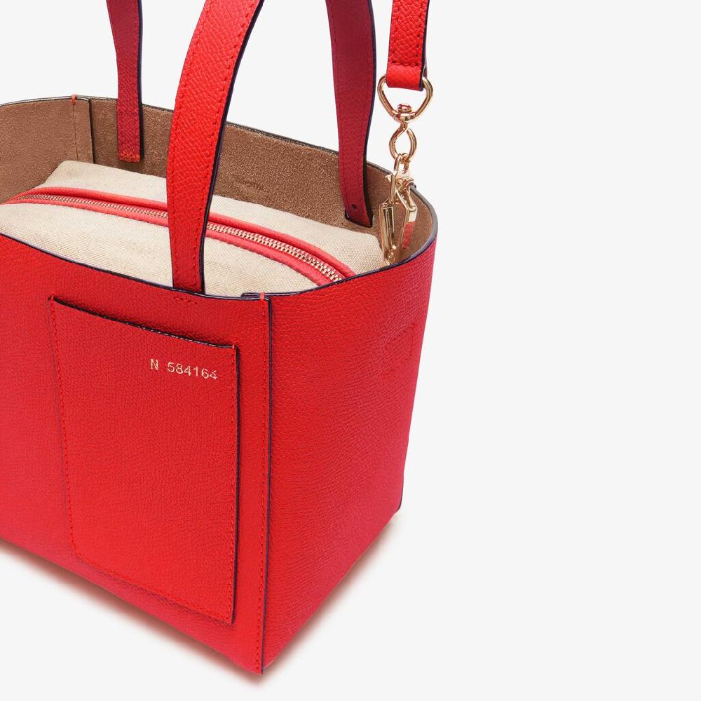 Valextra Borsa a secchiello da Donna di Lusso in Pelle Rossa | Valextra Soft Enormi sconti