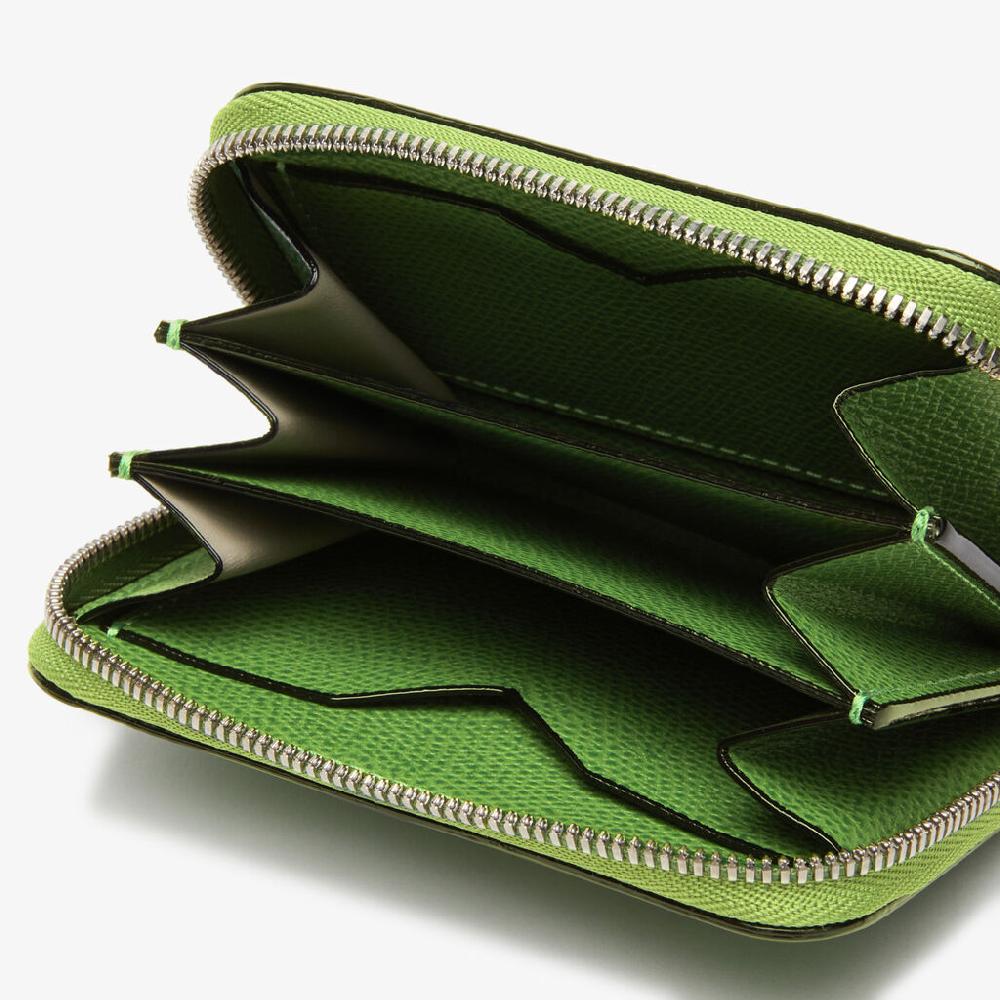 Valextra Portacarte da Donna in Pelle Verde | Valextra Zip Around Black Friday Prezzi