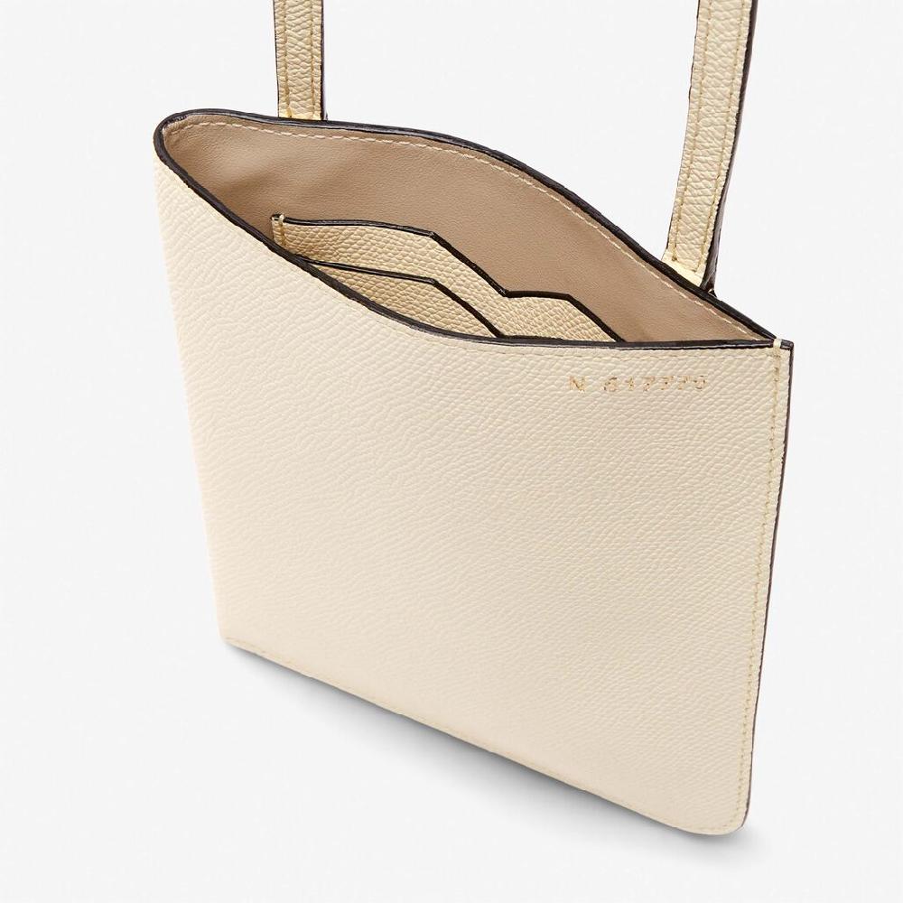 Valextra Borsa a tracolla sottile in Pelle Bianca | Valextra Soft Duty-free