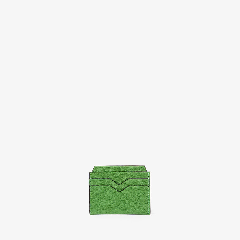 Valextra Portacarte elegante e compatto in Pelle Verde | Valextra Italy