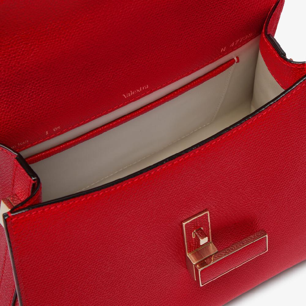 Valextra Valextra Iside: Borsa a mano Mini in Pelle Rossa Pezzi Unici