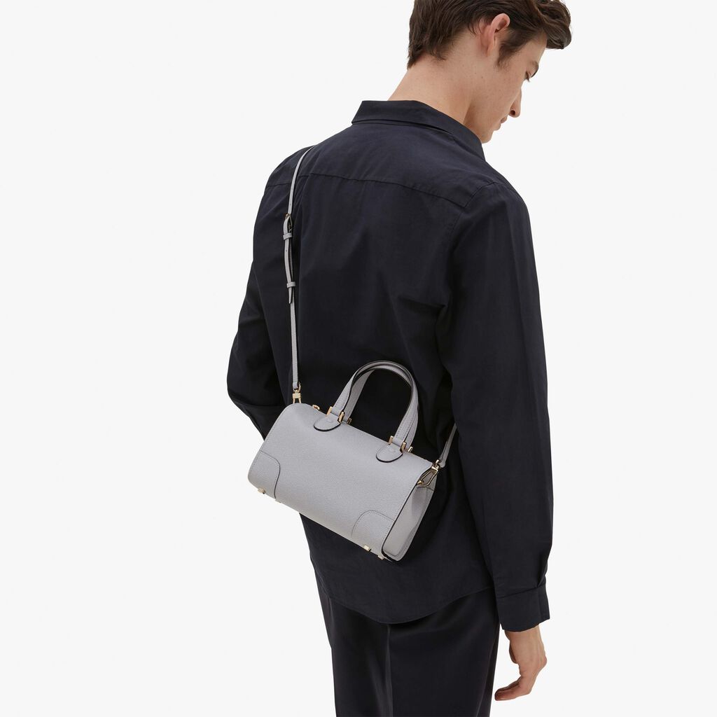 Valextra Borsa a mano in Pelle Grigia con tracolla | Valextra Babila Soddisfazione Garantita