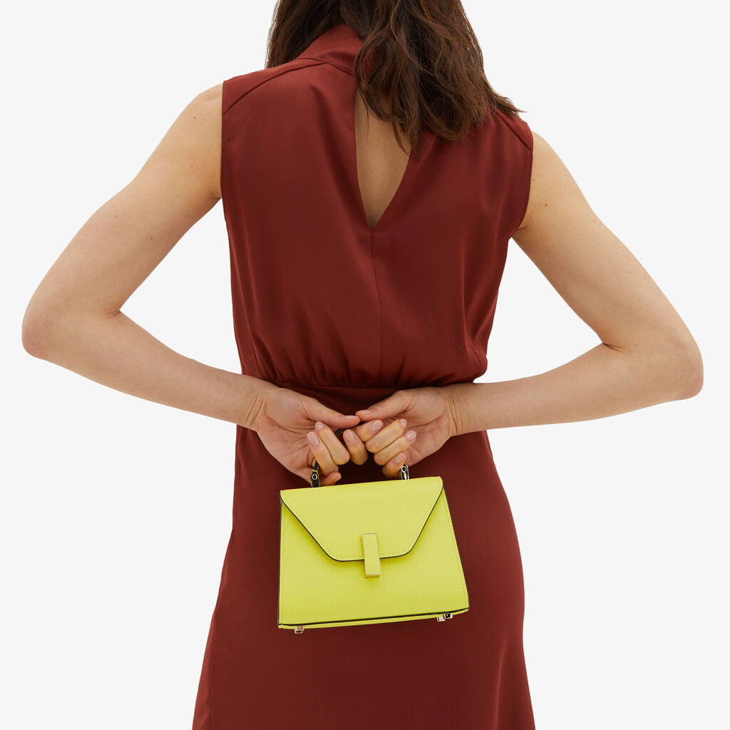 Valextra Borsa a tracolla da Donna in Pelle di Lusso Gialla | Valextra Iside Qualità Garantita