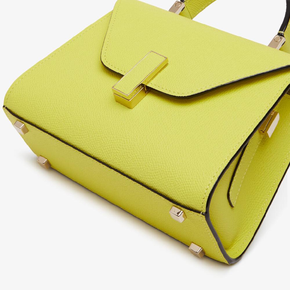 Valextra Borsa a tracolla da Donna in Pelle di Lusso Gialla | Valextra Iside Qualità Garantita