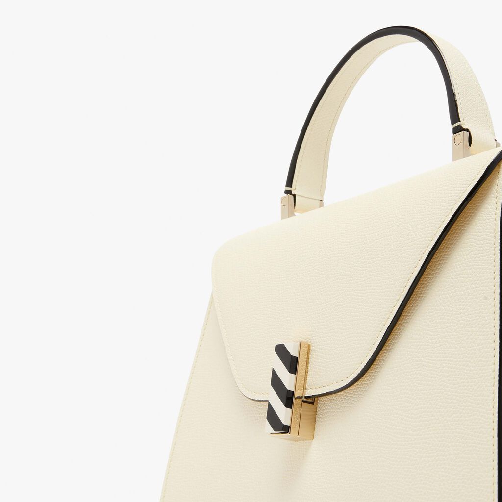 Valextra Borsa a mano da Donna in Pelle Panna e Nera | Valextra Iside Acquista Ora