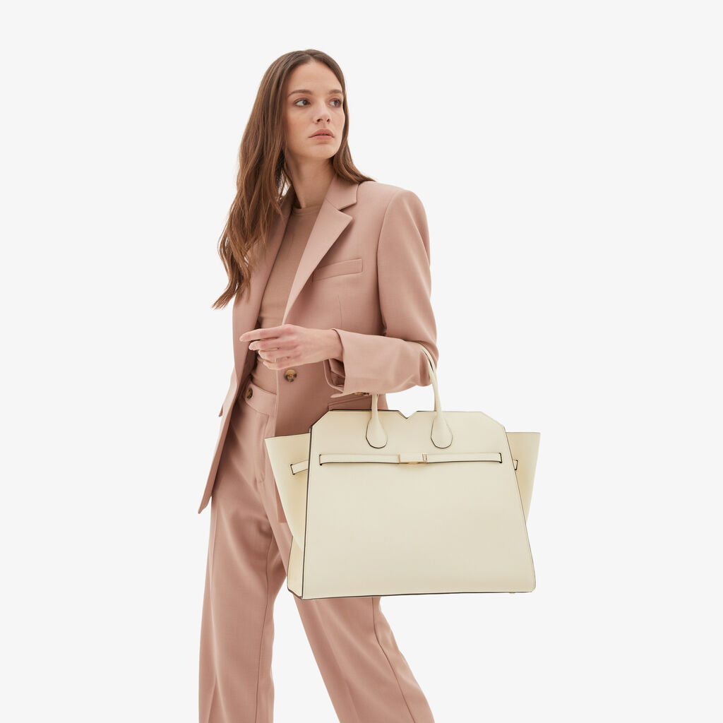 Valextra Borsa a due manici da Donna di Lusso rigida Bianca | Valextra Promozione Limitata