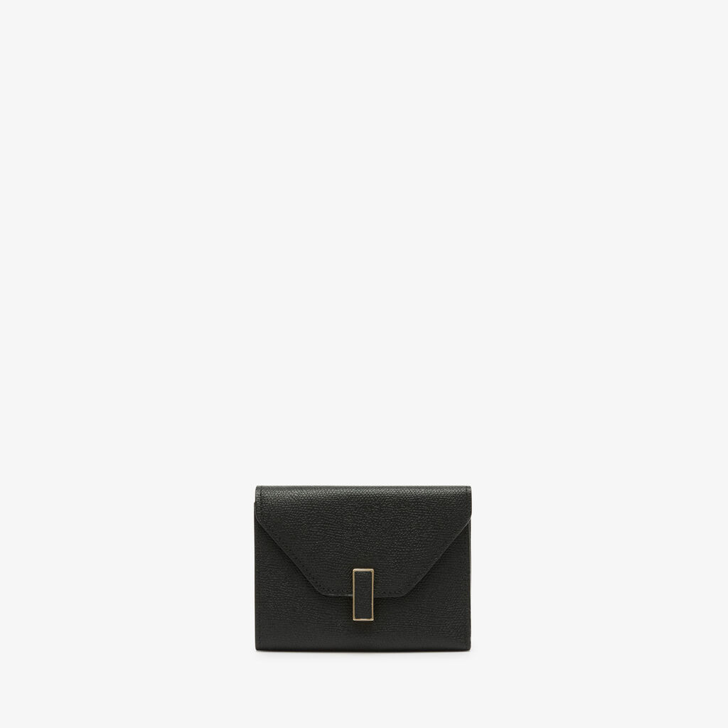 Valextra Portafoglio piccolo trifold in Pelle Nera | Valextra Iside Convenienza