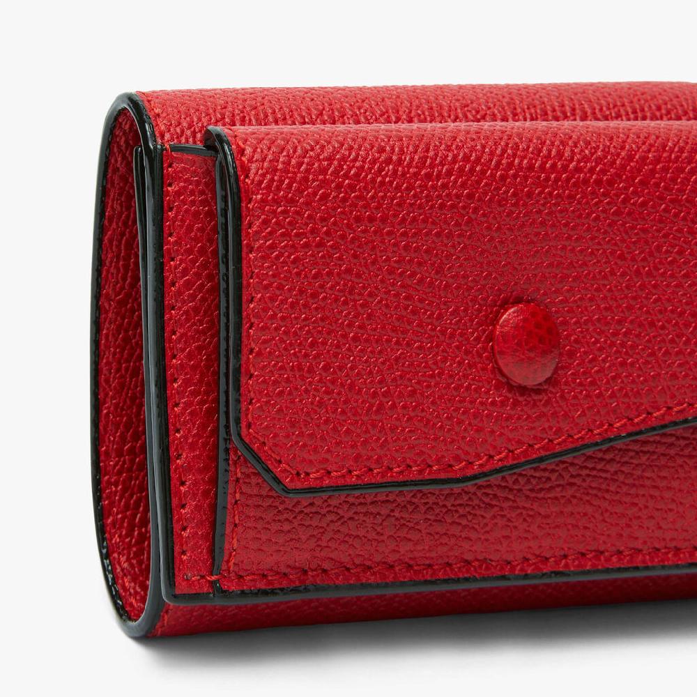Valextra Portafoglio Bifold compatto in Pelle Rossa | Valextra Offerta