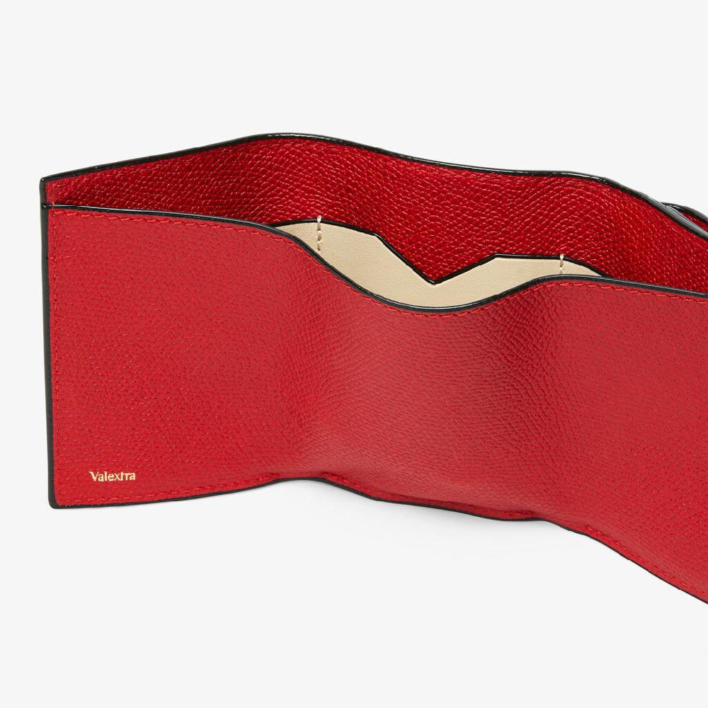 Valextra Portafoglio Bifold compatto in Pelle Rossa | Valextra Offerta