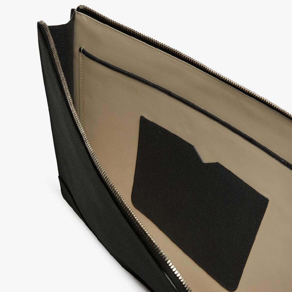 Valextra Busta portadocumenti in Pelle Nera | Valextra My Logo Online