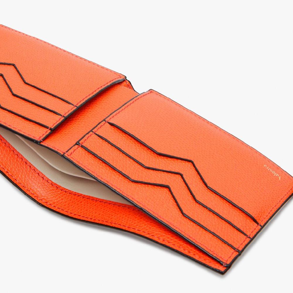 Valextra Portafoglio bifold piccolo in Pelle Arancione | Valextra Outlet