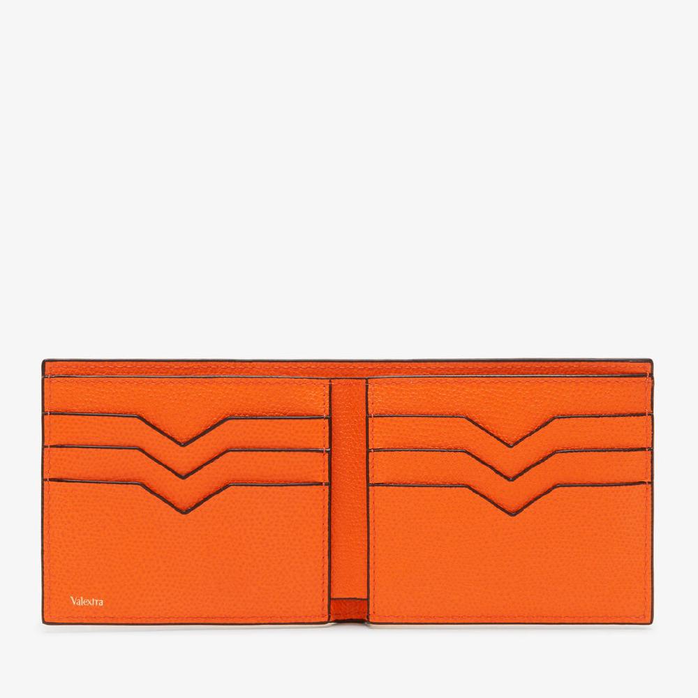 Valextra Portafoglio bifold piccolo in Pelle Arancione | Valextra Outlet