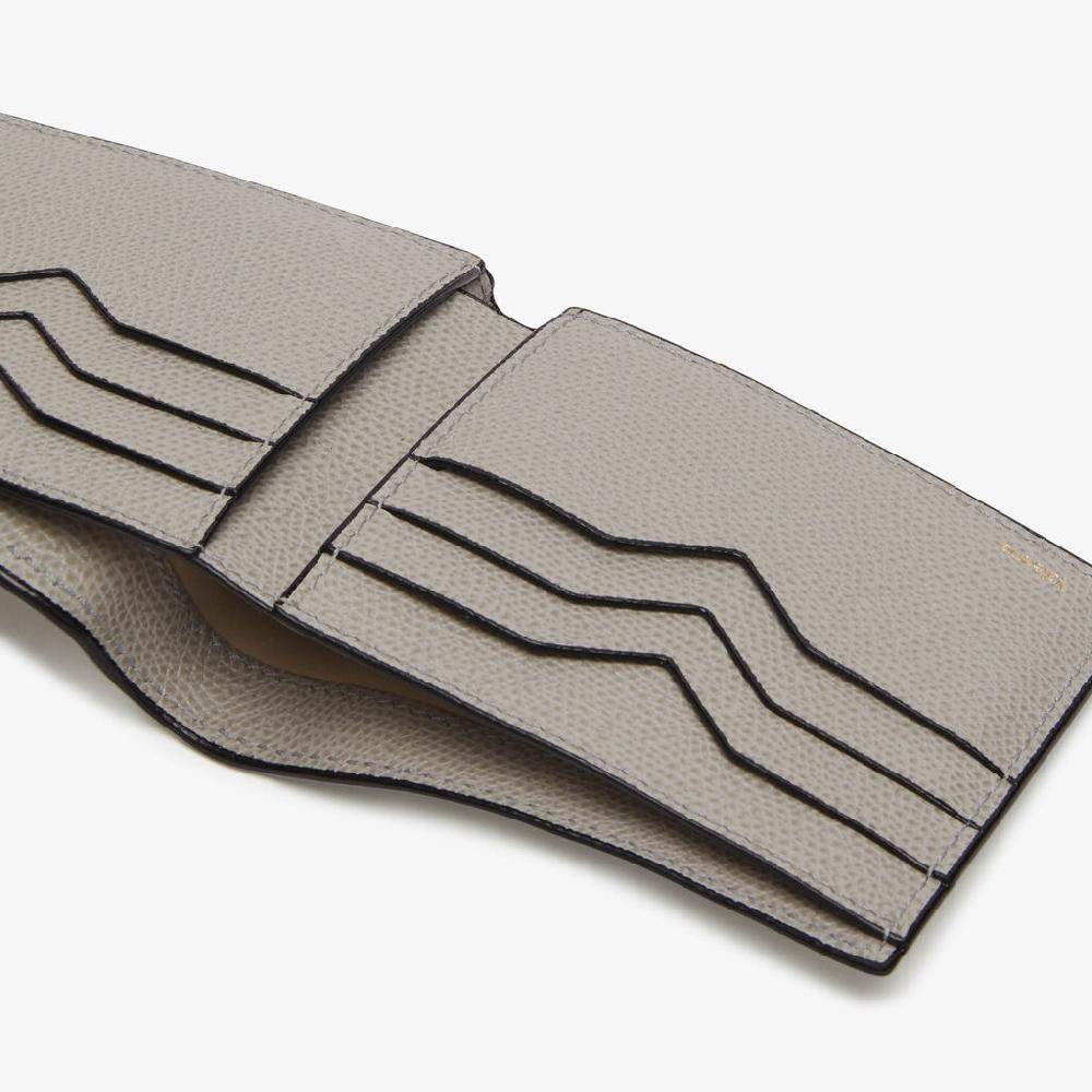 Valextra Portafoglio bifold piccolo in Pelle Grigio chiaro | Valextra Saldi