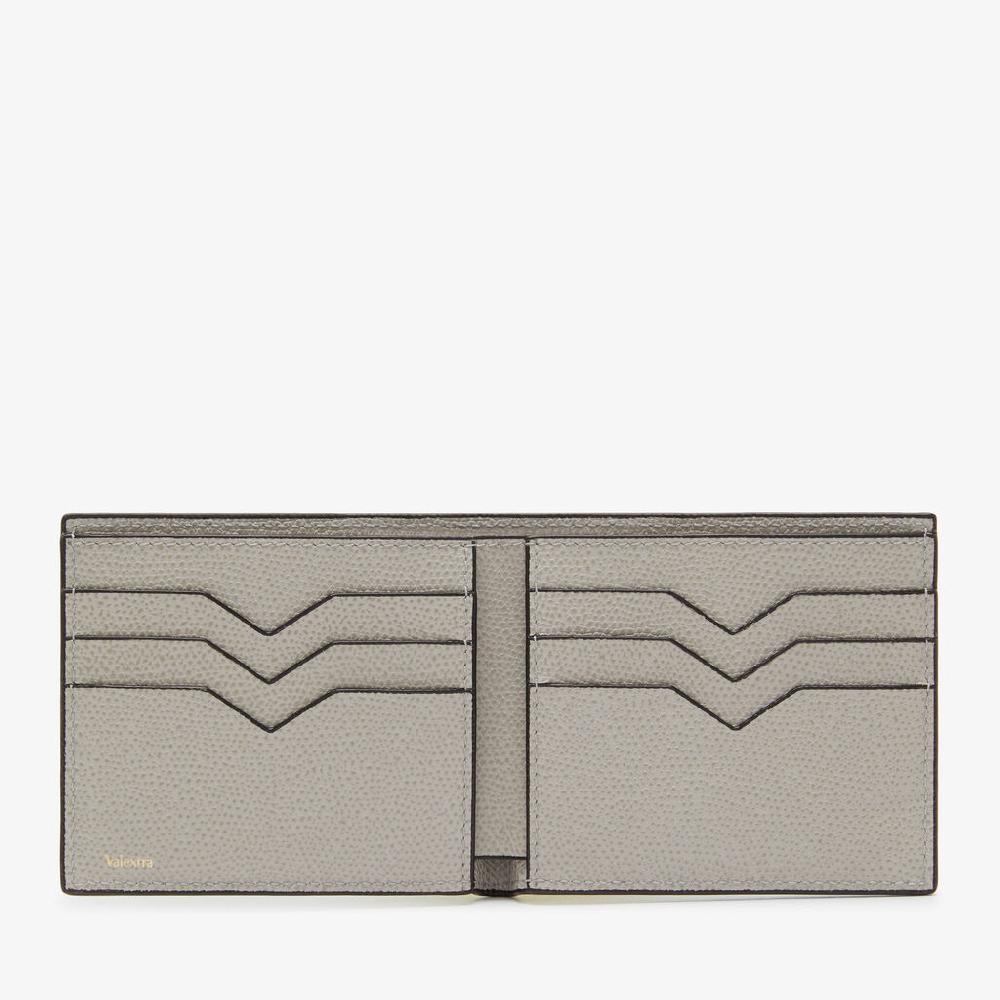 Valextra Portafoglio bifold piccolo in Pelle Grigio chiaro | Valextra Saldi