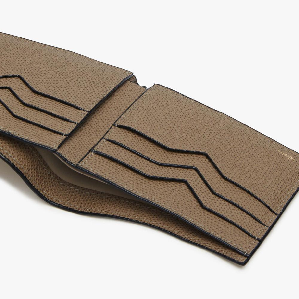 Valextra Portafoglio bifold piccolo in Pelle Marrone Tortora | Valextra Vendita Economica