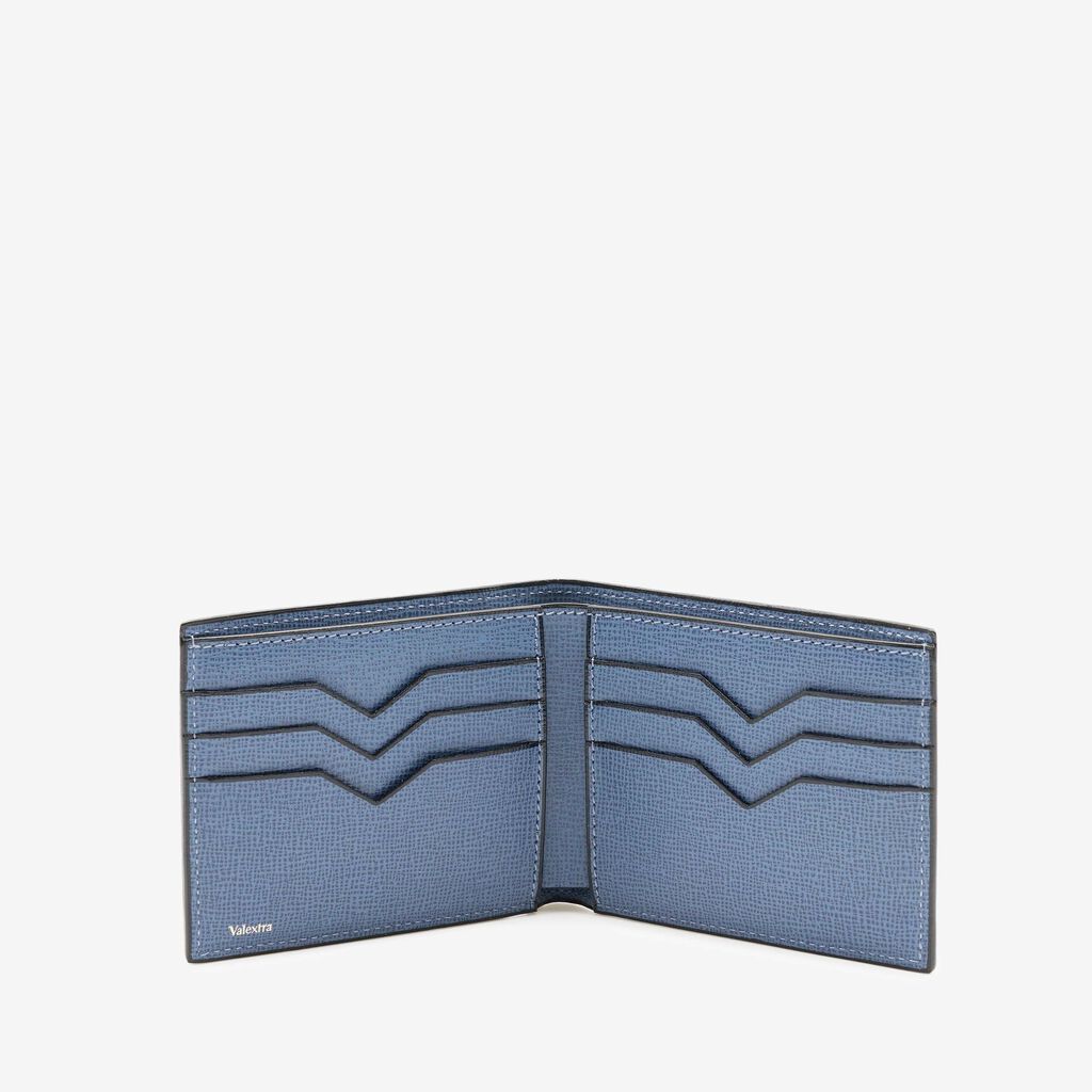 Valextra Portafoglio bifold piccolo in Pelle Blu Cobalto | Valextra Negozio