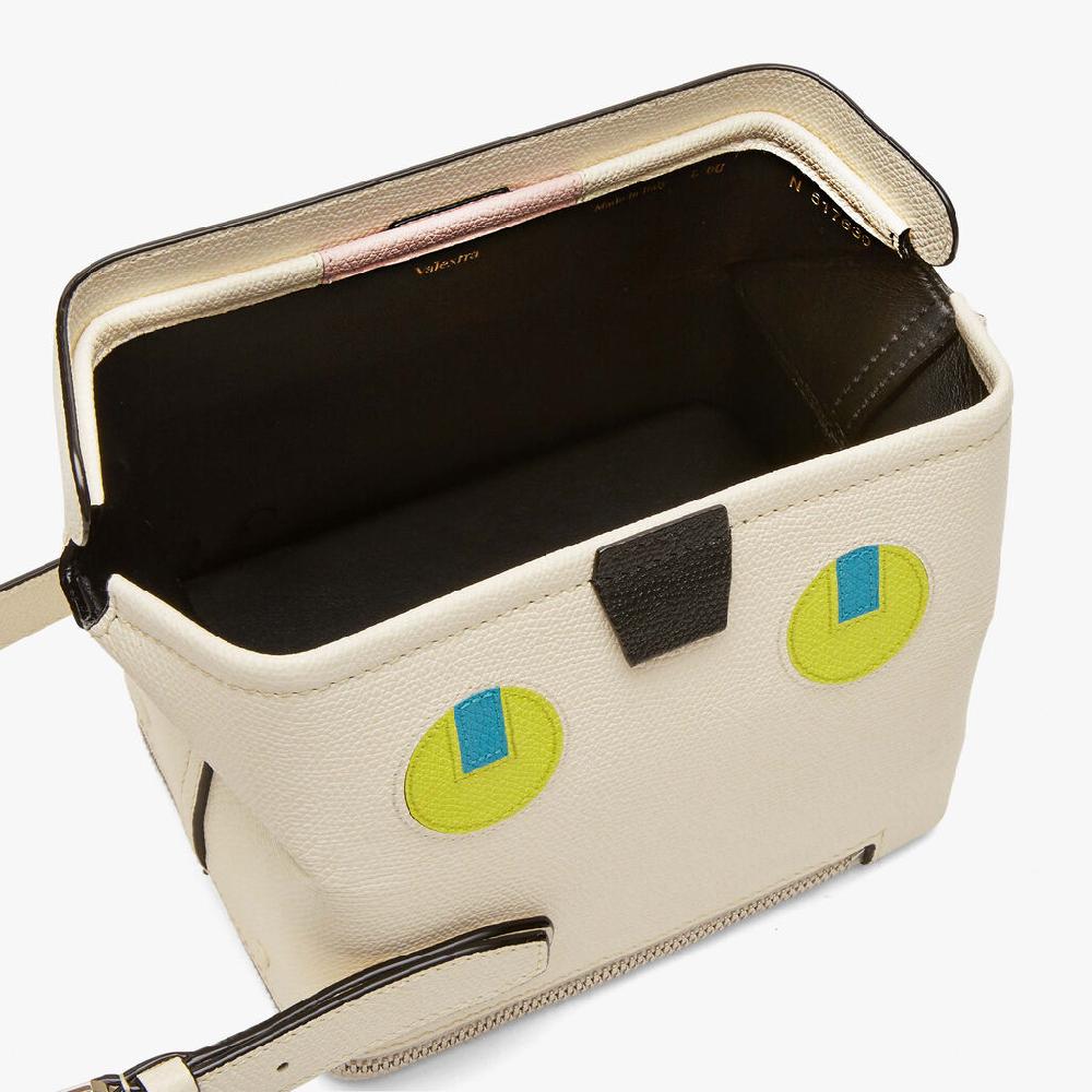 Valextra Borsa a tracolla Mini in Pelle Bianco Perla | Valextra Tric Trac Negozio online di fabbrica