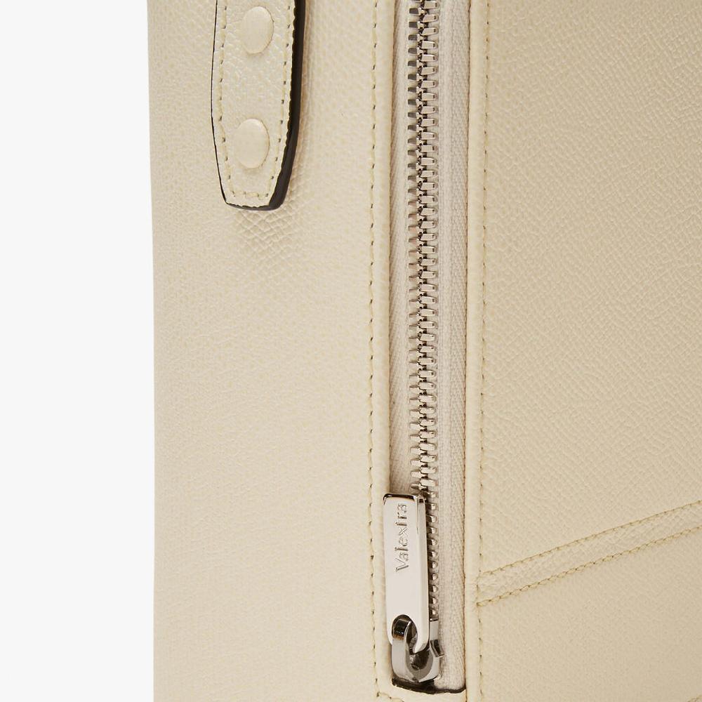 Valextra Borsa a tracolla Mini in Pelle Bianco Perla | Valextra Tric Trac Negozio online di fabbrica