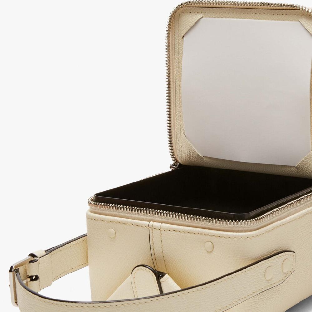 Valextra Borsa a tracolla Mini in Pelle Bianco Perla | Valextra Tric Trac Negozio online di fabbrica