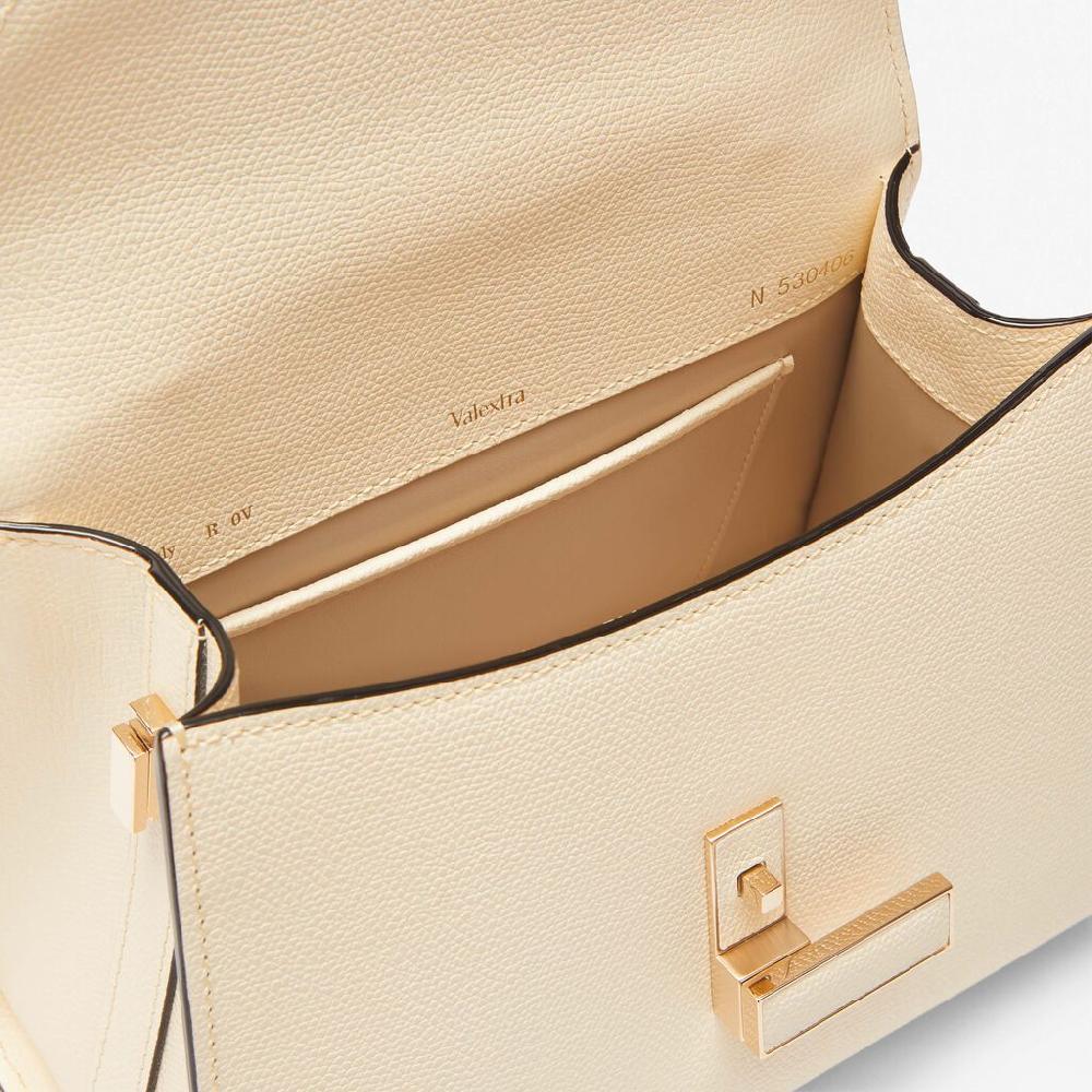 Valextra Borsa a mano Mini in Pelle Bianca con catena | Valextra Iside Fornitura limitata