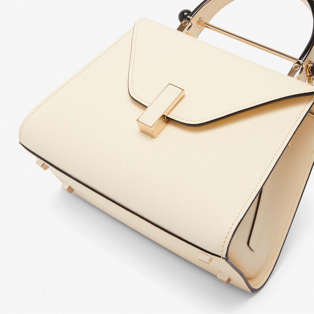 Valextra Borsa a mano Mini in Pelle Bianca con catena | Valextra Iside Fornitura limitata
