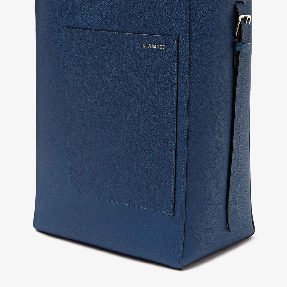 Valextra Borsa a secchiello da Donna in Pelle Blu Zaffiro | Valextra Soft Vendite stagionali
