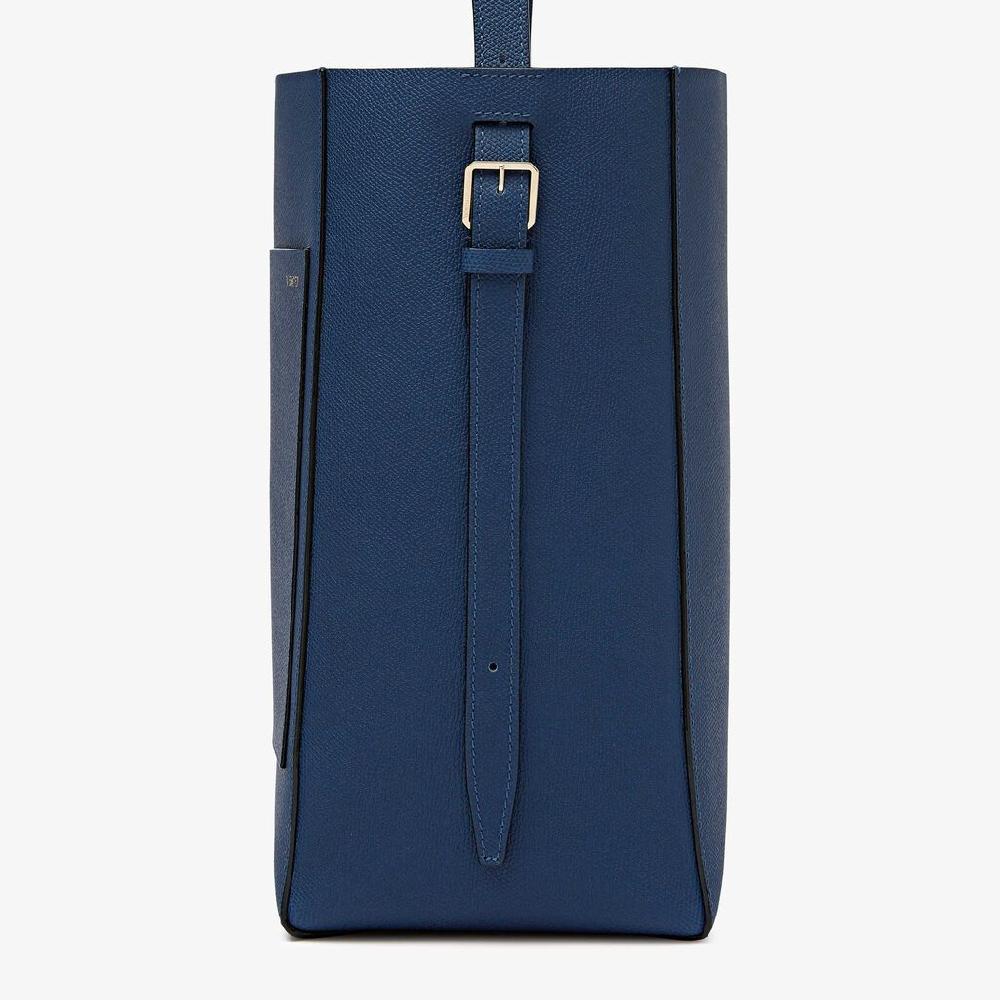 Valextra Borsa a secchiello da Donna in Pelle Blu Zaffiro | Valextra Soft Vendite stagionali