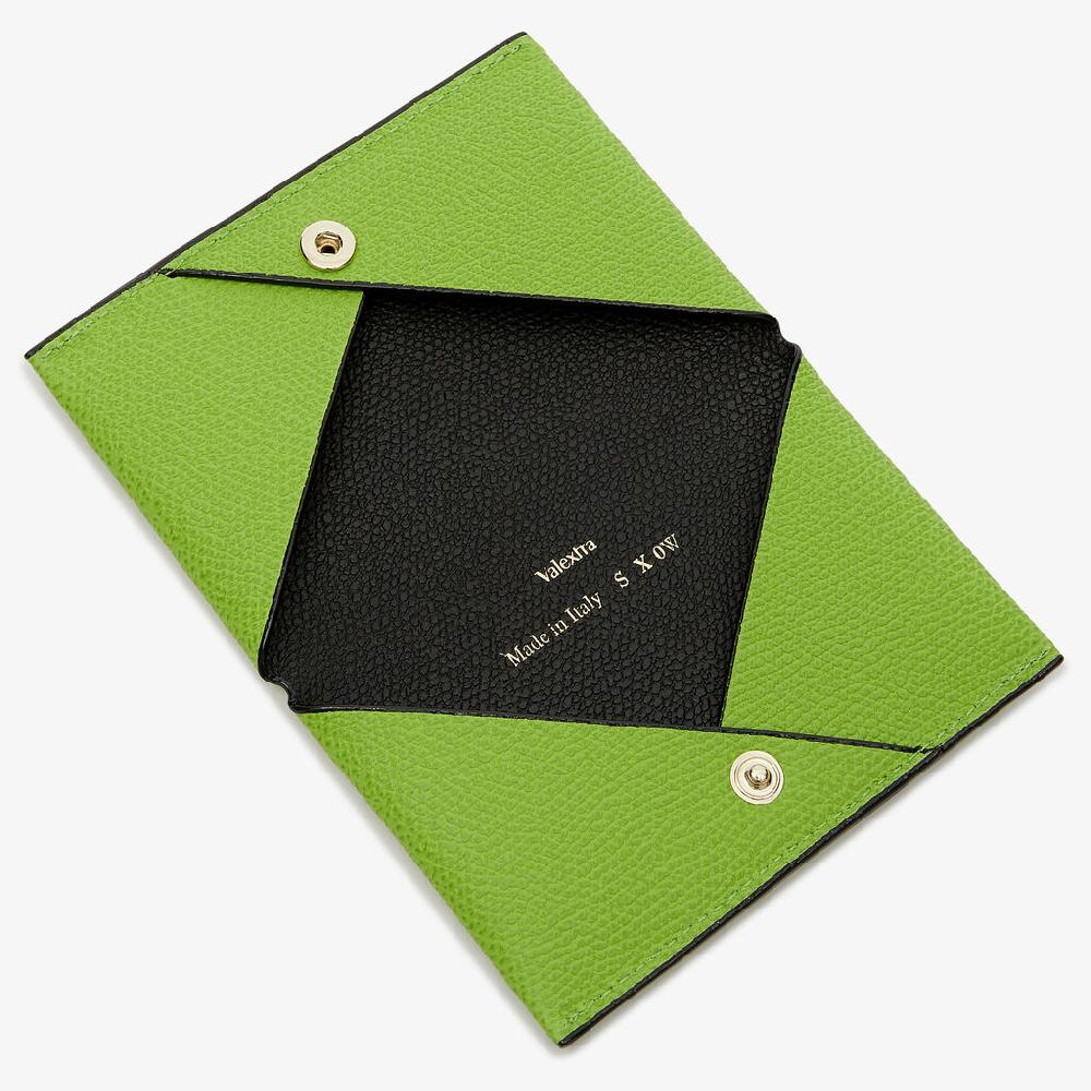 Valextra Porta carte piccolo da Donna di Lusso in Pelle Verde | Valextra Vendita calda