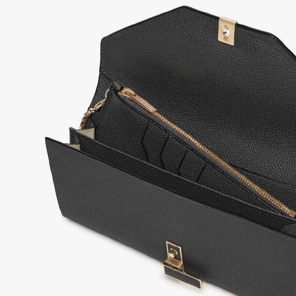 Valextra Portafoglio grande in Pelle Grigia con zip | Valextra Iside Online Outlet