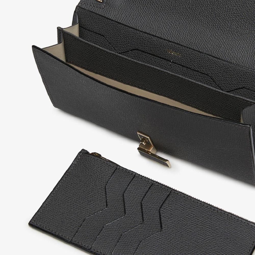 Valextra Portafoglio grande in Pelle Grigia con zip | Valextra Iside Online Outlet